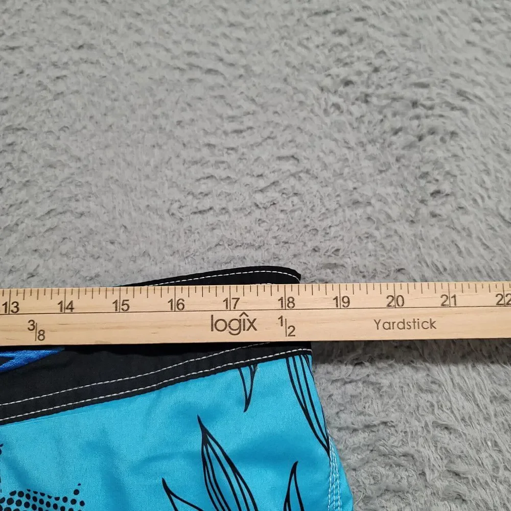 Speedo Shorts Mens 36 Blue Swim Lined‎ Floral Outdoors Casual Drawstring